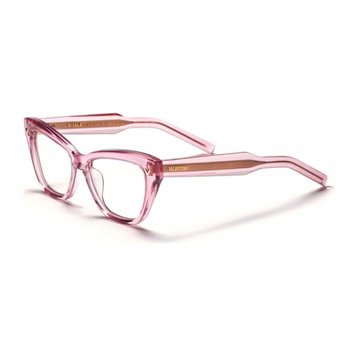 발렌티노 안경 캣 아이 풀 림, 하바나 프레임 앤 클리어 데모 렌즈 Vlx-140B 핑크