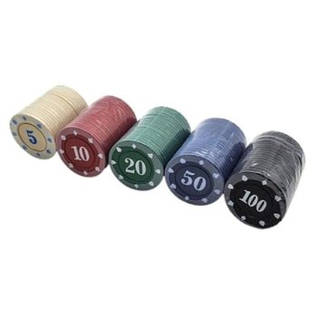 슈퍼 숫자 포커칩 5종 100PCS 세트 카지노칩 (46783471)