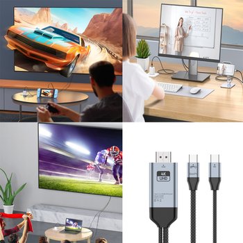 미러링 PD 100C타입 HDMI 4K 핸드폰 TV 연결 mhl 케이블 충전기 선 2m