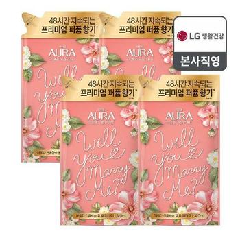 아우라 섬유향수 리필 윌유메리미 320MLx4개