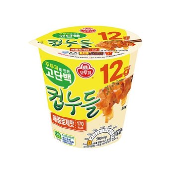 소컵라면 오뚜기 고단백 컵누들 매콤로제맛 48g 12개