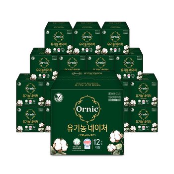 오닉 유기농 네이처 생리대 대형 12P 18팩