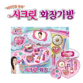 시크릿쥬쥬 시크릿 화장가방 어린이 화장품 메이크업 선쿠션 섀도우 블러셔 립밥 네일 미용 화장