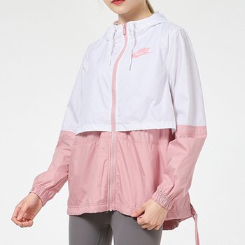 [해외] 나이키 여성 스우시 아노락 바람막이 자켓 핑크 윈드브레이커 러닝 등산 AJ2983-109