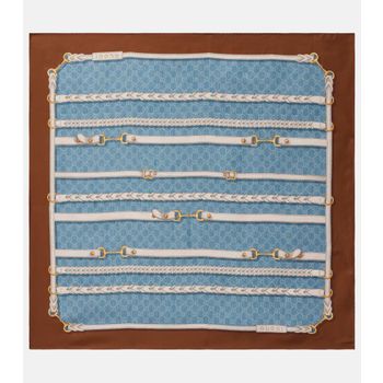 25 FW  Horsebit 실크 트윌 스카프 TP559068334 135857272