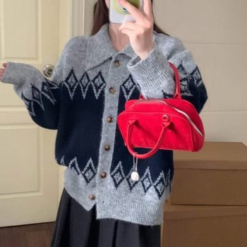 빈티지버튼와이가디건 YYV724M511 빅사이즈