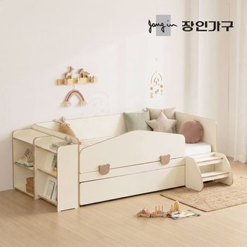 (무료) 로빈 데이베드 슬라이드 2단침대 프레임SS+가드+선반2+스텝...