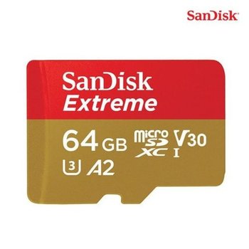 고품질 샌디스크 액션캠 마이크로SD 카드 64GB Extreme QXAH WFFOQP3
