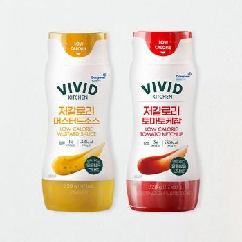 동원홈푸드 비비드키친 저칼로리 소스 320g 2종 ( 토마토케찹 + 머스터드소스) (S36193797)