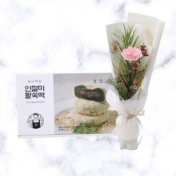 카네이션 핑크 한송이+인절미팥쑥떡 어버이날 스승의날 감사 존경 은혜 축하 생신 기념일 선물 꽃배달