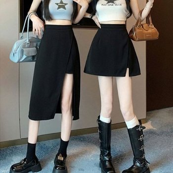 고품질 LND 언밸런스 슬림핏 치마 바지 미니 롱 반바지 팬츠 (WFJ2UWG)