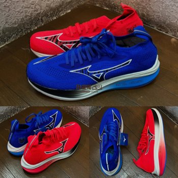[해외] 미즈노 네오젠 남성 카본화 러닝화 마라톤화 조깅화 워킹화 레드 블루 J1GC258204