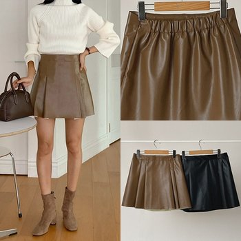 위쉬몰 LT 럽미레더플리팬츠스커트(T245H510) 빅사이즈