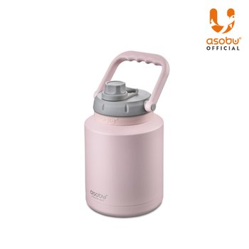 캐나다 아소부 스텐 보온보냉 캠핑 아웃도어 미니 워터저그 1L 핑크 (팝업빨대 포함)