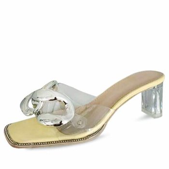 kami et muse Clear top silver chain slippers_KM21s203