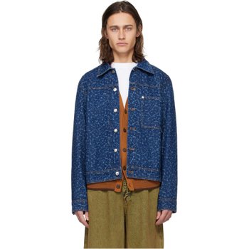 [해외] 메종키츠네 블루 스트레이트 데님 재킷 MM02112WW5024O010 O010 LASER PRINT