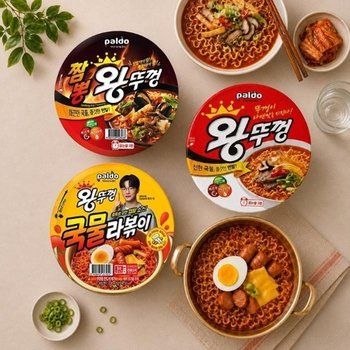 [팔도] 왕뚜껑 혼합 18개 (국물 라볶이 6개 + 왕뚜껑 6개 + 짬뽕 6개)