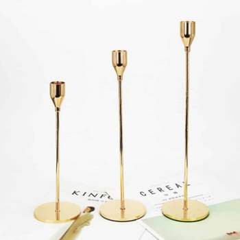 메탈 WQD465V3 라운드 촛대 3종 세트 인테리어조명 조명 선반조명