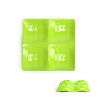 업소용 USGC7281 멜라민 정사절 접시 중 연두색