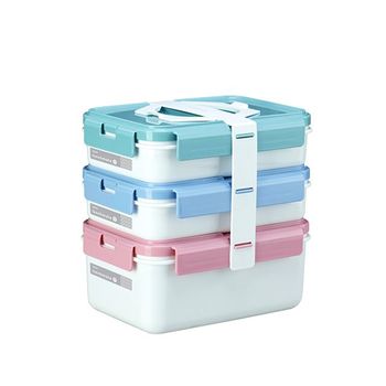도시락통 코멕스 런치메이트 3단 피크닉 찬합세트 직사각 화이