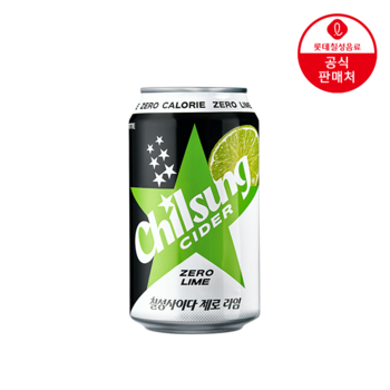 [신상] 천연라임향으로 더욱 청량해진 칠성사이다 제로 라임 355ml x 24캔