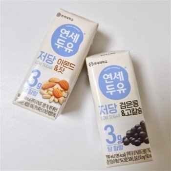 [웰빙창고] 연세두유 저당 190ml 아몬드잣 24팩 + 검은콩고칼슘 24팩