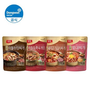 동원 양반 수라 차돌듬뿍육개장/돼지고기김치찌개/차돌된장찌개/부대찌개 460g 1봉