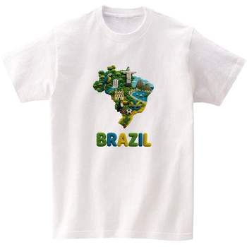 반팔티 남녀공용 세계지도 Brazil 니트 그래픽 AI 생성이미지 다양한
