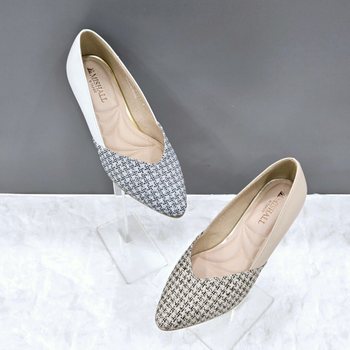 여성 트위드 포인트 플랫 슈즈 12HS00DS06 W-718 W-717 1DC JJ