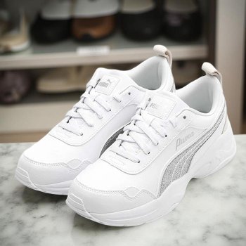 [해외] 푸마 시리아 모드 글리터 스니커즈 여성 러닝화 화이트/실버 405082-01