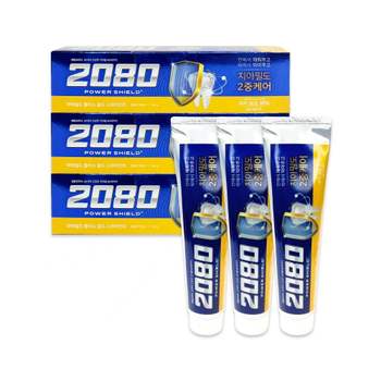애경2080파워쉴드 플러스 골드 스피아민트 140g 3개입 칫솔 치약 양치 양치질 가글