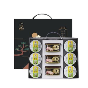 제주흑돼지 프리미엄 캔햄 선물세트 NEW B6호 (캔햄 200g x 3EA + 오뚜기참치 135g x 6EA)