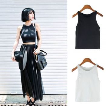 쏨 NCME8257 스타일리시한 크롭 민소매티 SD-7096