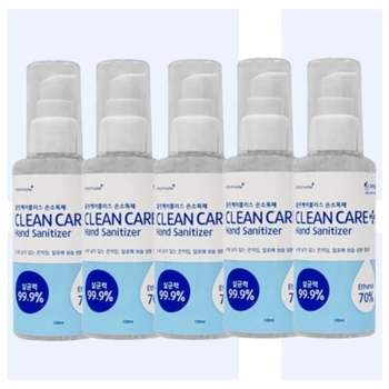 휴대용 100ml 5개 소독겔 손 클린케어플러스 손세정제 손가절엄 소독티슈 소독기 휴대용핸드워시