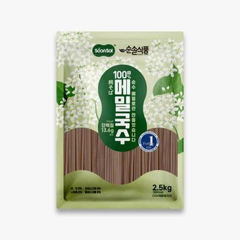 /순솔 순솔 100% 메밀국수 2.5kg 단백질 막국수 소바 메밀면