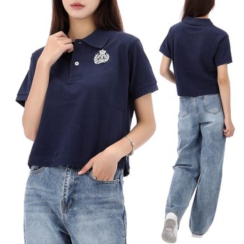 국내배송 25SS 스포티앤리치 크레스트 크롭 폴로 반팔 티셔츠 TO085606241BL106