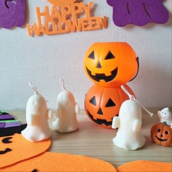 [무료선물포장] 할로윈데이 유령캔들 고스트 오브제캔들