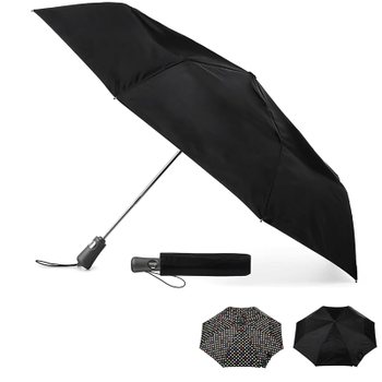 [해외] TOTES 8722 TITAN 자동 개폐 선가드 UPF50 접는 우산 직경 110cm 블랙/BLACK