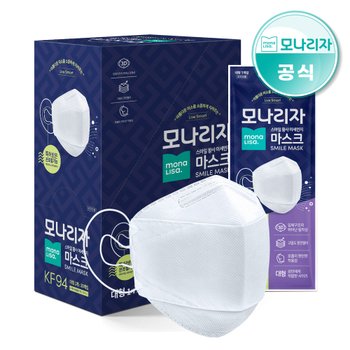 와이제이코퍼레이션 모나리자 황사 미세먼지 끈조절 마스크 30매 (대형) 개별포장  KF94