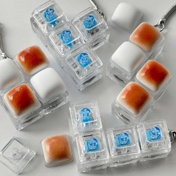 반짝반짝 LED 청축 키캡 키보드키링 이형 4구 키링고리 키캡키링 가방고리 에어팟 17