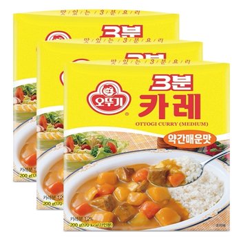 오뚜기 3분 카레 약간매운맛 200g 3개