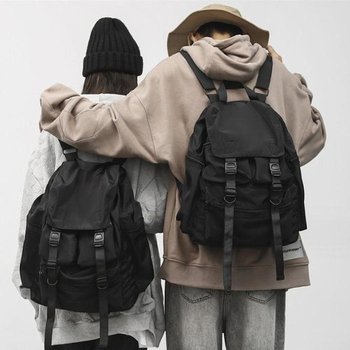 [MENP6VSR_5B]중학생백팩 데일리 남여공용 올 블랙 백팩