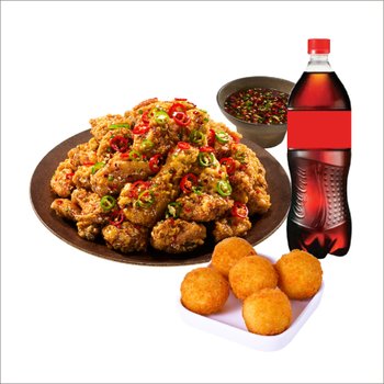 [기프티쇼] 노랑통닭 (오리지널/순살)칼칼한청양치킨+오리지널치즈볼+콜라1.25L