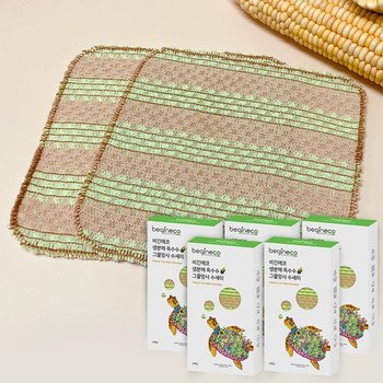 비긴에코  옥수수 그물망 수세미 3매입 5개 총15매 생분해