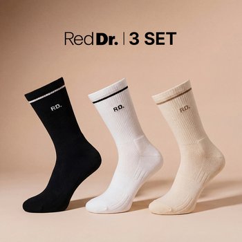 여성용 레드닥터_의료기기_족저근막지지 양말 3세트(화이트, 블랙, 크림)
