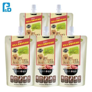 강아지 홈메이드 황태육수 소고기 180ml x5