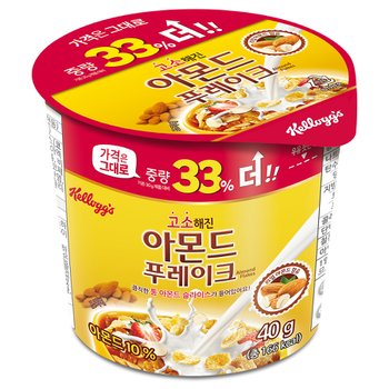 농심켈로그 켈로그 아몬드 푸레이크 컵시리얼 40g