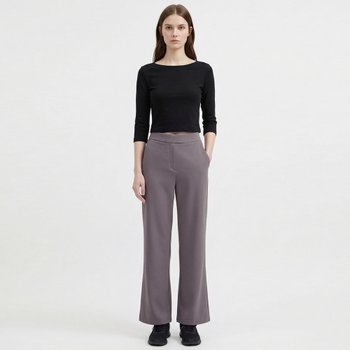 [샵앤] 국산 여성 사방스판 매직 밴딩 부츠컷 슬랙스 팬츠 INT-WPT-21174-진그레이