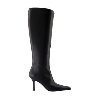 [해외] [해외배송] 25 F/W VERA 85MM KNEE 하이 지퍼 부츠 ALEXANDER WANG 레더 블랙 B0731798585