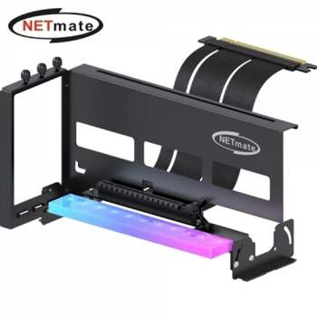 강자 ER44CP99 넷메이트 PCI-E 4.0 라이저 케이블 ARGB 지지대 키트 (블랙/각도조절) (EZDIY-FAB